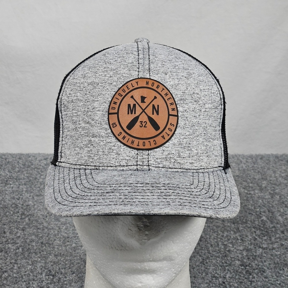 Minnesota Trucker Hat Gray Canoe Paddles Patch MN Cap Cabin Outdoor Adventure